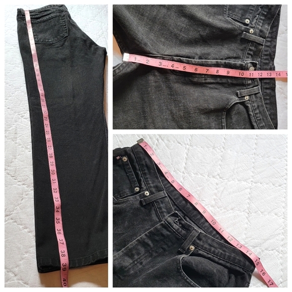 Polo Jeans RALPH‎ LAUREN Straight Cut High Rise Jeans Black Faded Size 12×31 - Picture 14 of 14